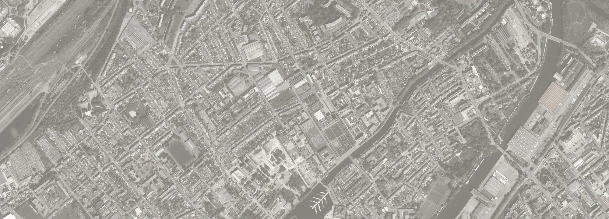 Vue aérienne du quartier autour de la résidence Épure